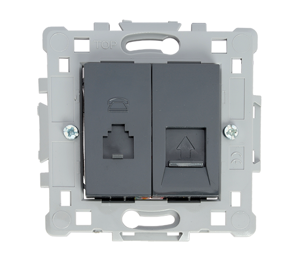 Splendor Priza RJ11 + RJ45 Negru Elmark 1646