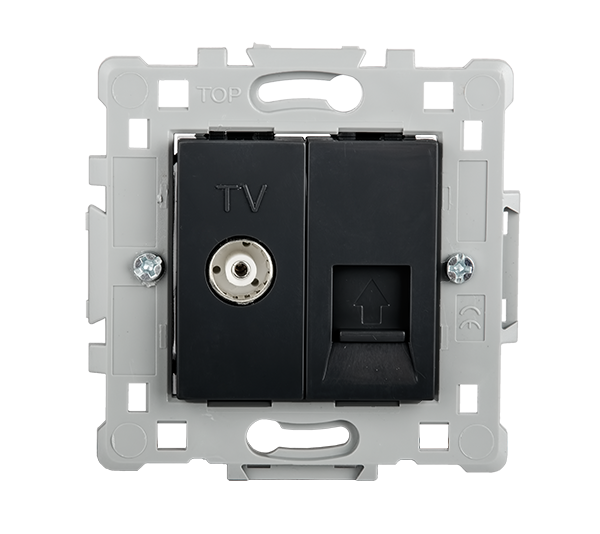 Splendor Priza RJ45 + TV Negru Elmark 1645