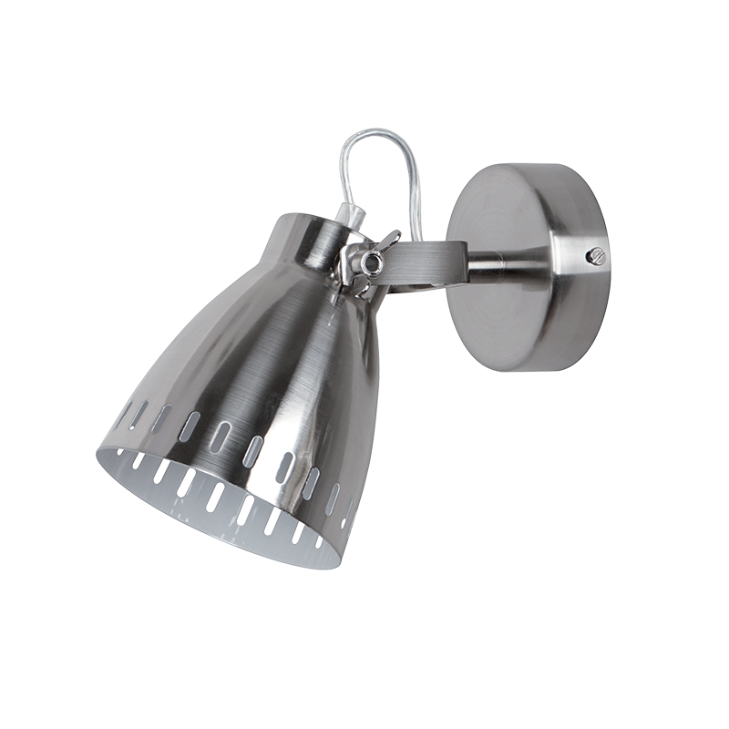 Aplica perete, Elmark, Noah, 1X E27, Nichel, Satinat, D120Mm, 955Noah1