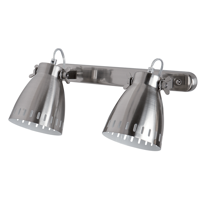 Aplica perete, Elmark, Noah, 2X E27, Nichel, Satinat, L415Mm, 955Noah2L