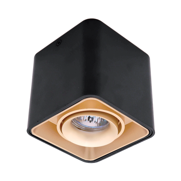 Spot, Elmark, Patrat, Aparent, Auriu/Negru, Dl-044, 92Dl044S1/Gdbl