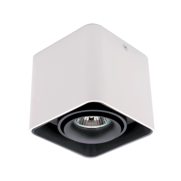 Spot, Elmark, Patrat, Aparent, Negru/Alb, Dl-044, 92Dl044S1/Blwh