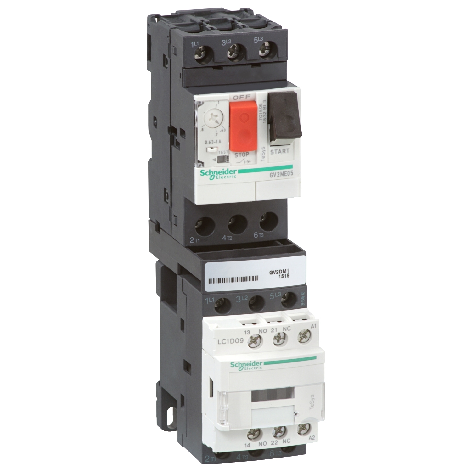 Starter Combinat Dol - Tesys Gv2-Dm - 9 - 14 A Bobina 24 V C.C. Schneider GV2DM116BD