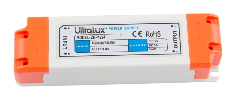 Sursa mini De alimentare Pentru, Benzi LED, 24W, 12V DC, IP20, Ultralux, ZNP1224