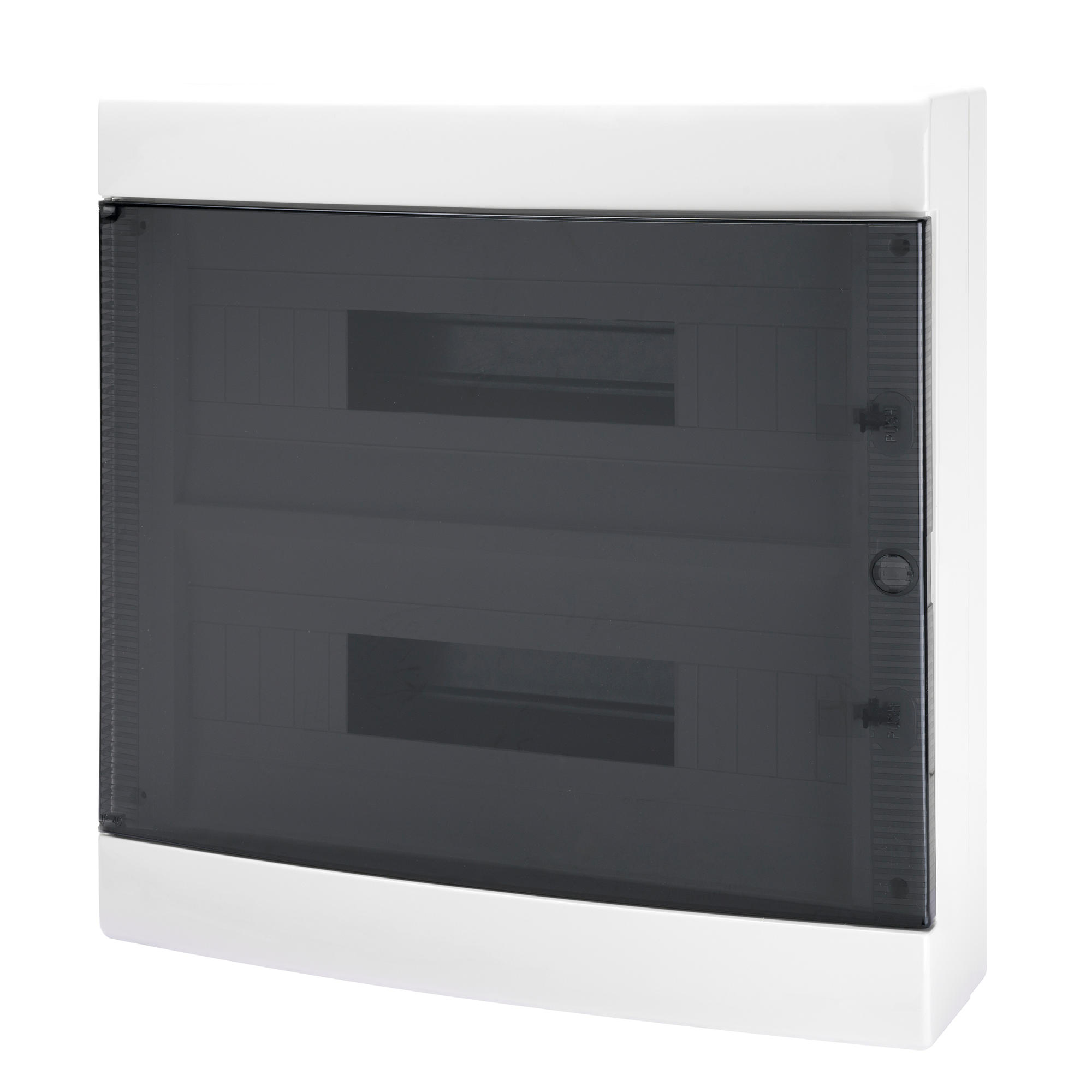Tablou de Distributie Montaj Aparent cu Usa Transparenta Fumurie - Pre-Aranjat pentru Blocul de Borne - (18X2) 36 Module IP40 Gewiss GW40049