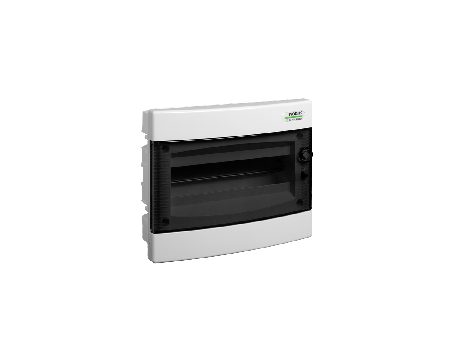Tablou, cofret de distributie, din plastic, montaj incastrat, usa transparenta, IP40, 1 rând, 12 module, Noark, 101512, PNF 12T