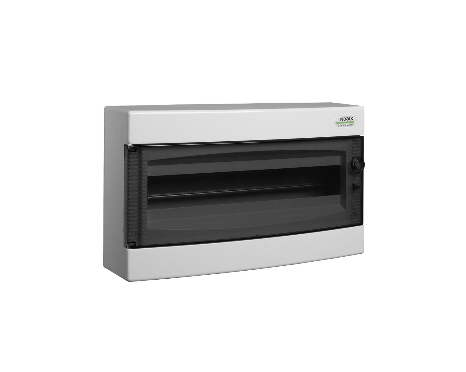 Tablou, cofret de distributie, din plastic, montare aparenta, usa transparenta, IP40, 1 rând, 18 module, Noark, 101499, PNS 18T