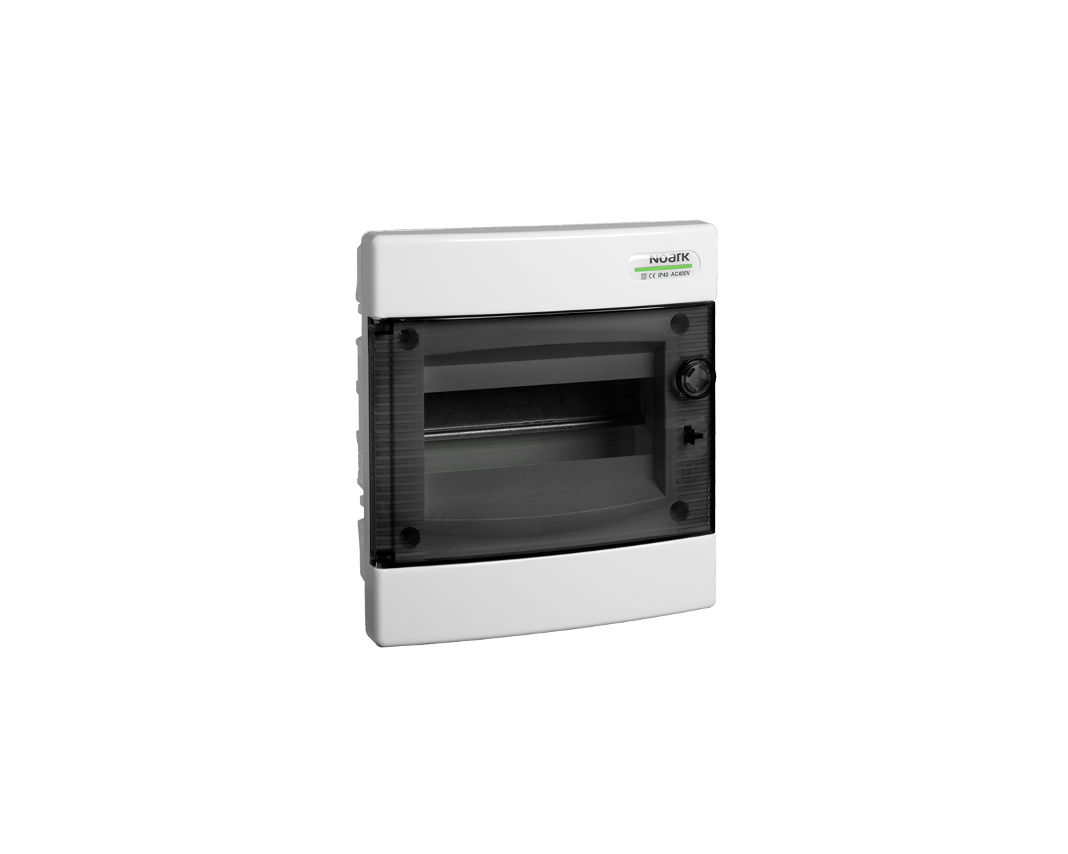 Tablou, cofret de distributie, din plastic, montaj incastrat, usa transparenta, IP40, 1 rând, 8 module, Noark, 101511, PNF 8T