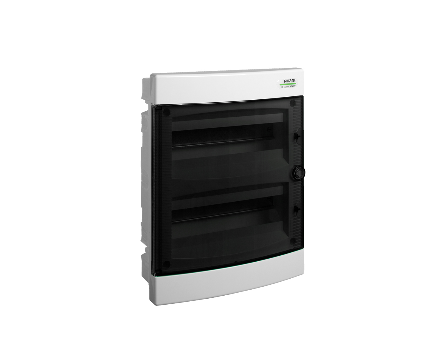 Tablou, cofret de distributie, din plastic, montaj incastrat, usa transparenta, IP40, 2 rânduri, 2x12 module, Noark, 101514, PNF 24T