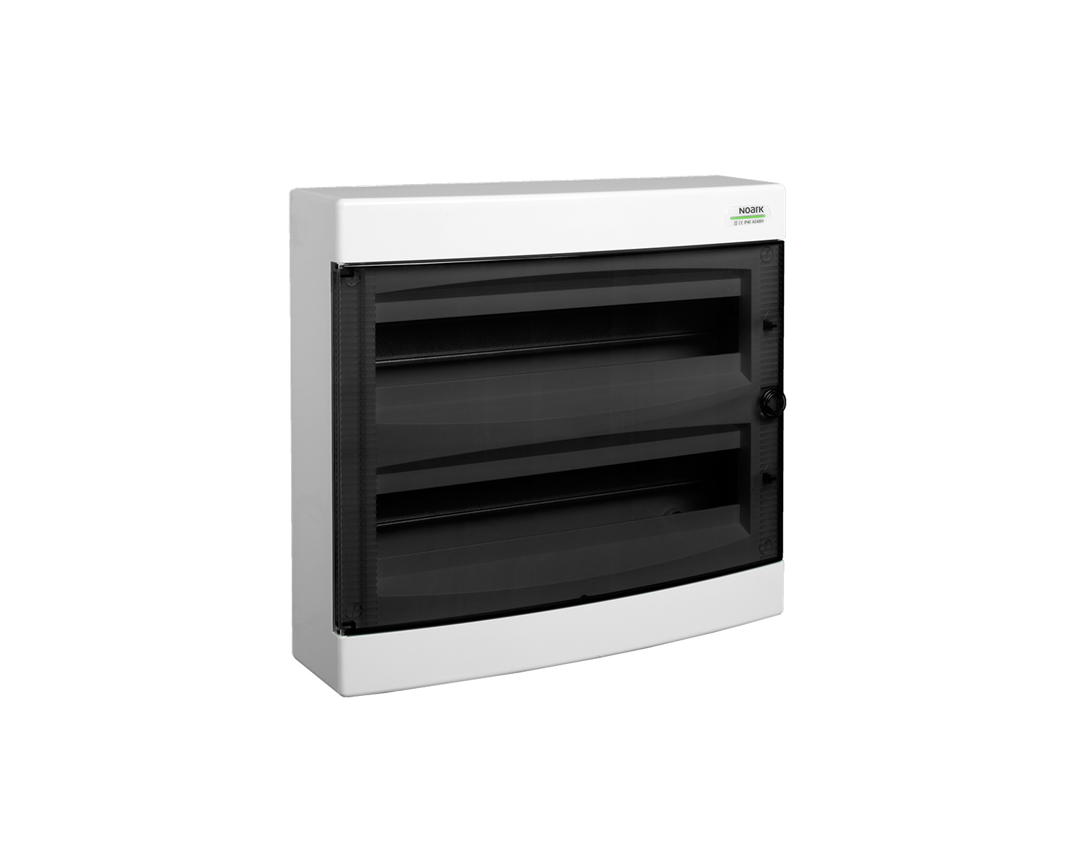 Tablou, cofret de distributie, din plastic, montare aparenta, usa transparenta, IP40, 2 rânduri, 2x18 module, Noark, 101501, PNS 2x18T
