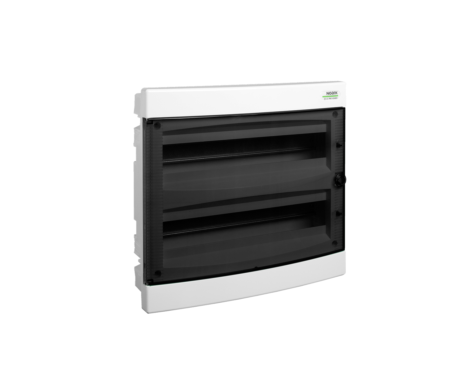 Tablou, cofret de distributie, din plastic, montaj incastrat, usa transparenta, IP40, 2 rânduri, 2x18 module, Noark, 101515, PNF 2x18T