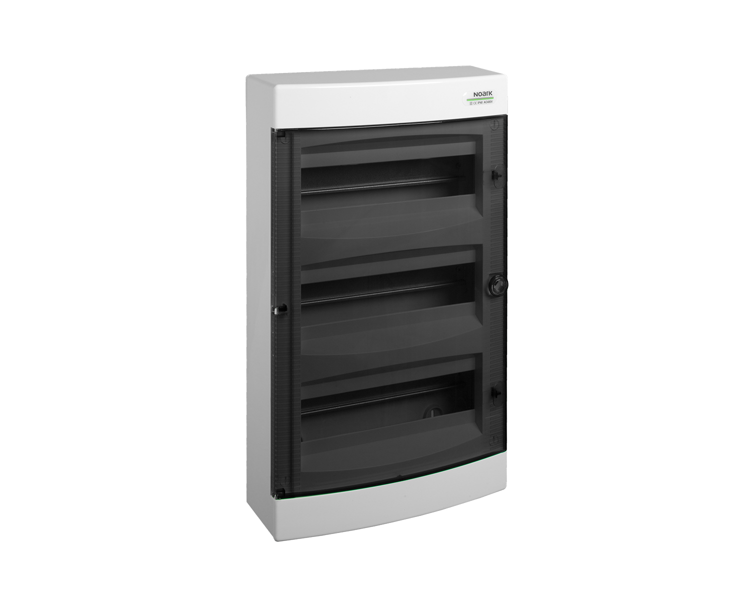 Tablou, cofret de distributie, din plastic, montare aparenta, usa transparenta, IP40, 3 rânduri, 3x12 module, Noark, 101502, PNS 36T