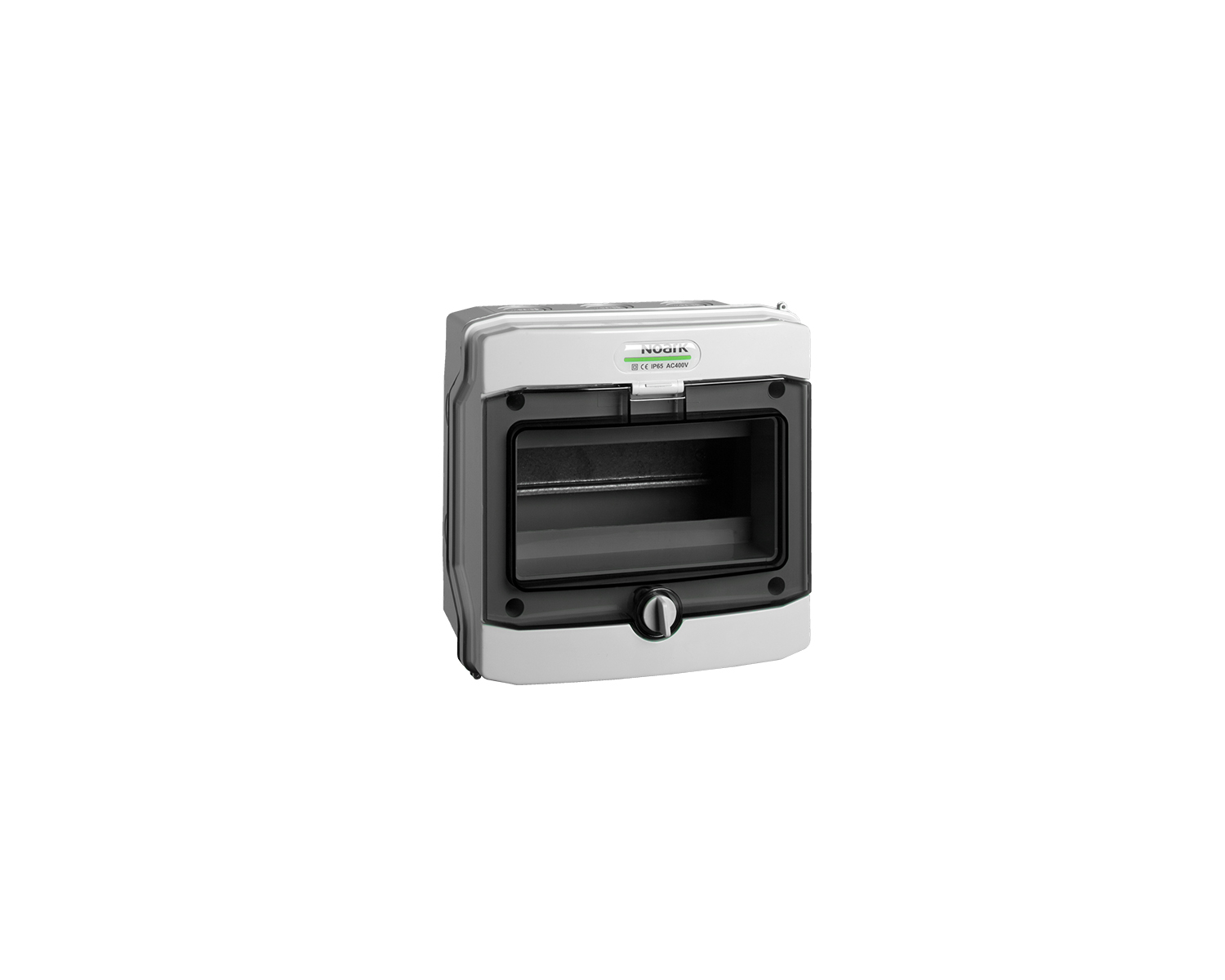 Tablou, cofret de distributie, din plastic, montare aparenta, usa transparenta, IP65, 1 rând, 8 module, Noark, 101493, PHS 8T 