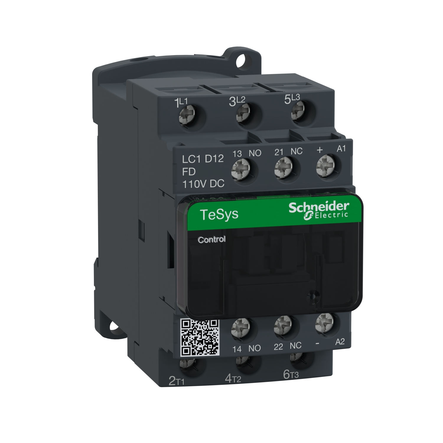 TeSys Deca contactor 3P(3 NO) - AC-3 - = 440 V 12 A bobina 110 V DC Schneider LC1D12FD