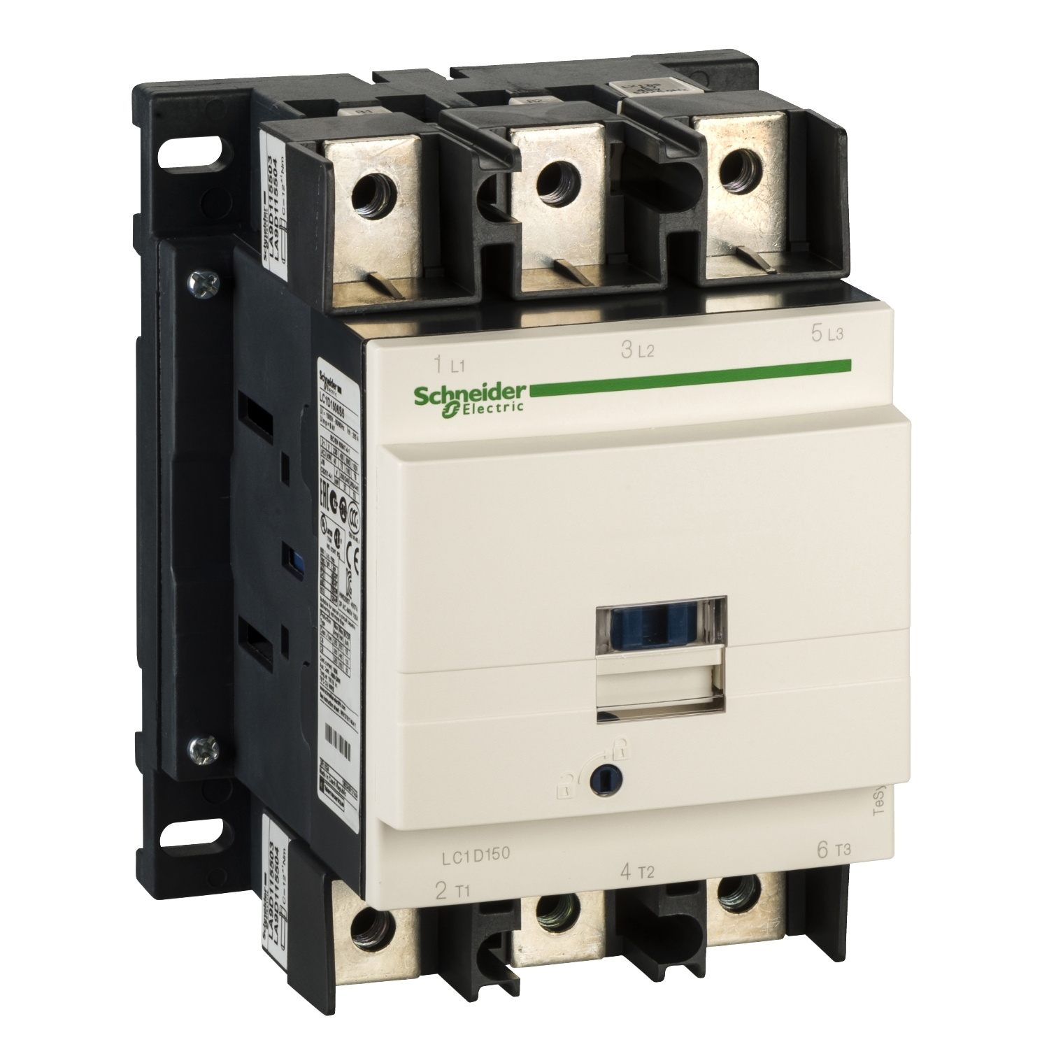 TeSys Deca contactor 3P(3 NO) - AC-3 - = 440 V 150 A bobina 24 V AC 50/60Hz  Schneider LC1D1506B7