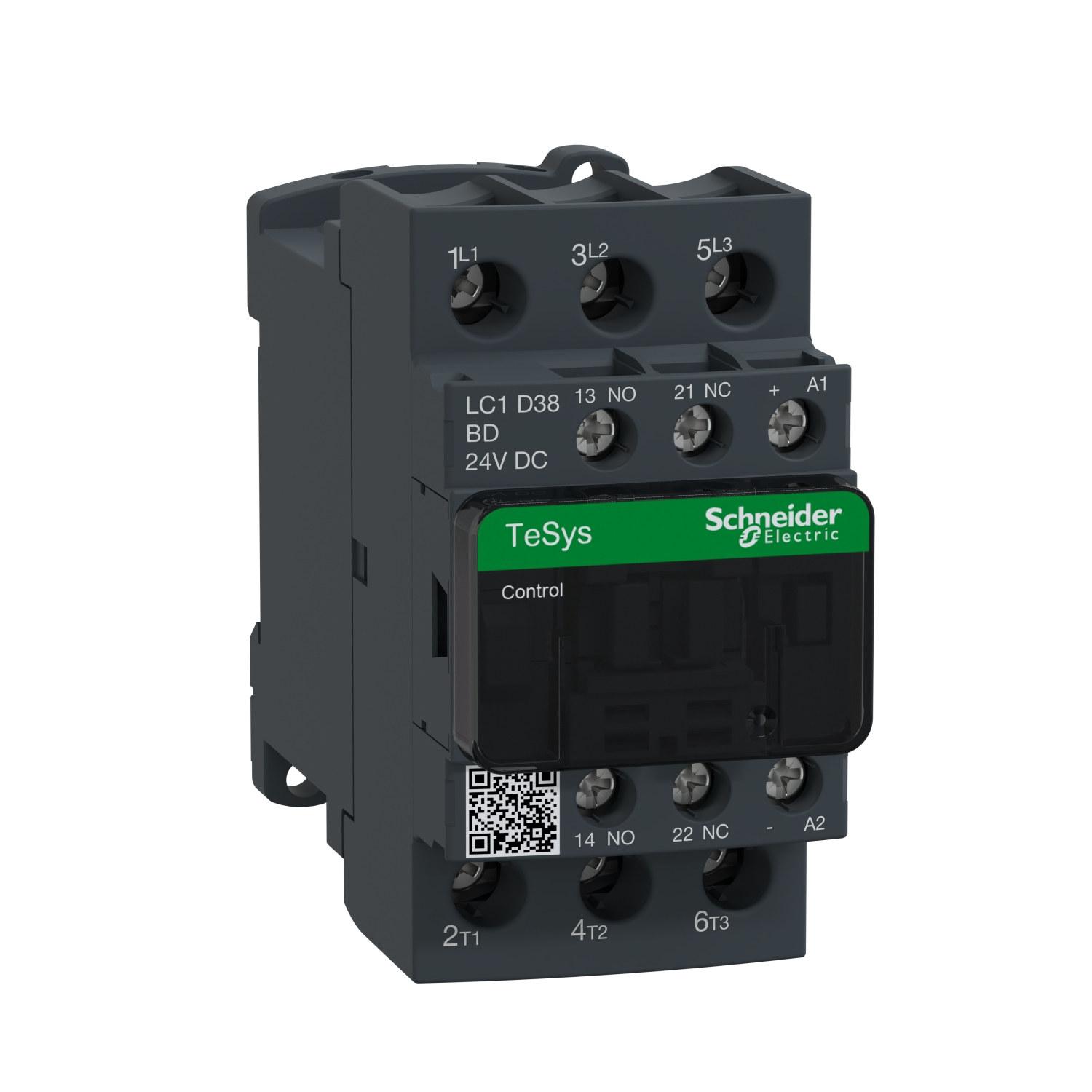 TeSys Deca contactor 3P(3 NO) - AC-3 - = 440 V 38 A bobina 24 V DC  Schneider LC1D38BD