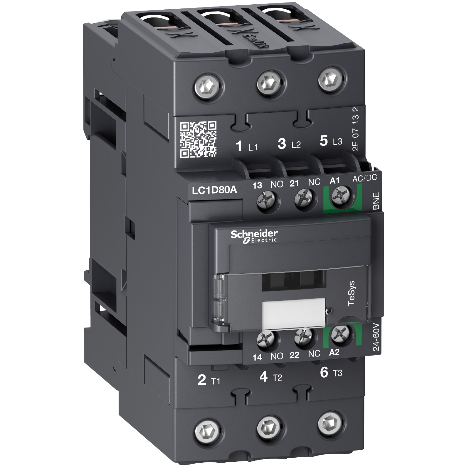 TeSys Deca contactor 3P 80A Ac-3 Up To 440V bobina 24-60V C.A/C.C Schneider LC1D80ABNE