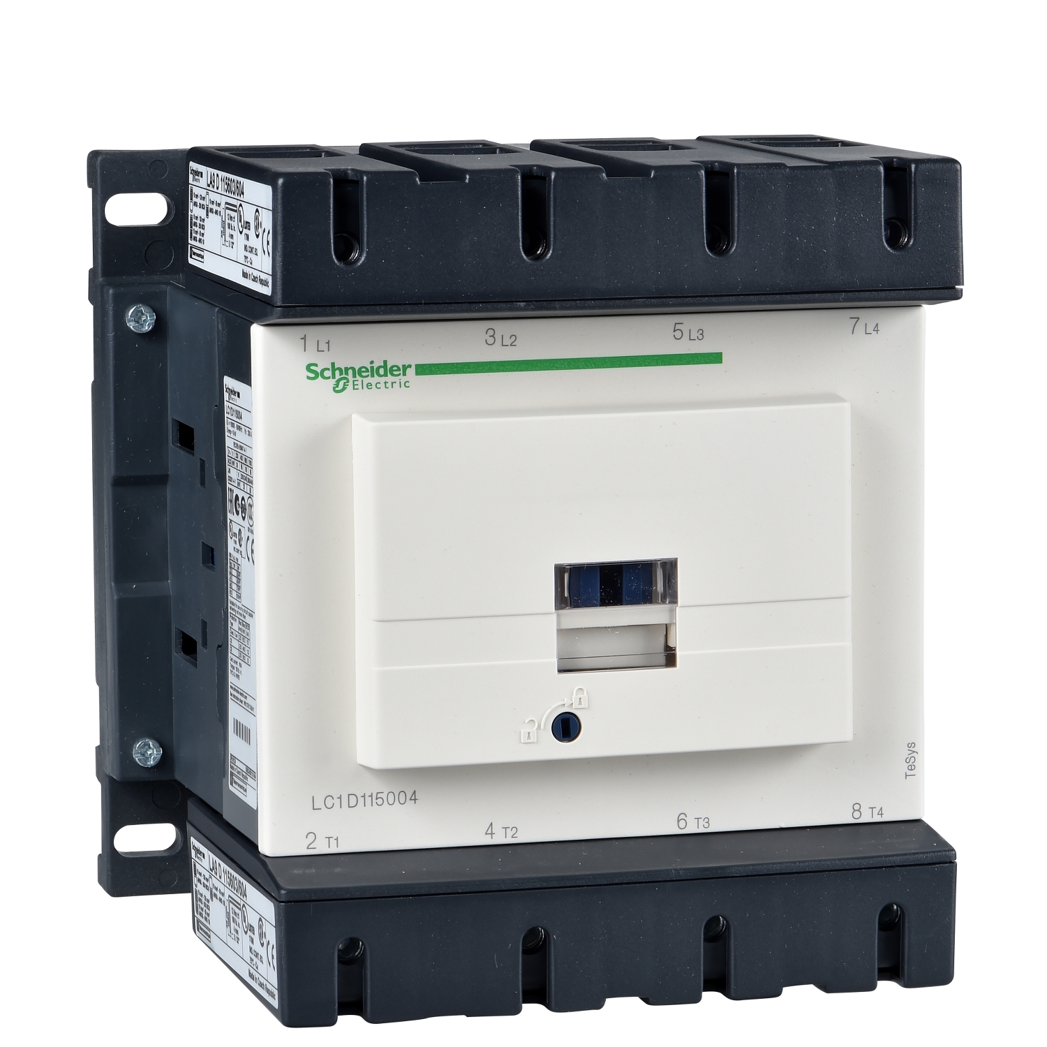 TeSys Deca contactor 4P(4 NO) - AC-1 - = 440 V 200 A bobina 220 V AC 50/60Hz  Schneider LC1D115004M7