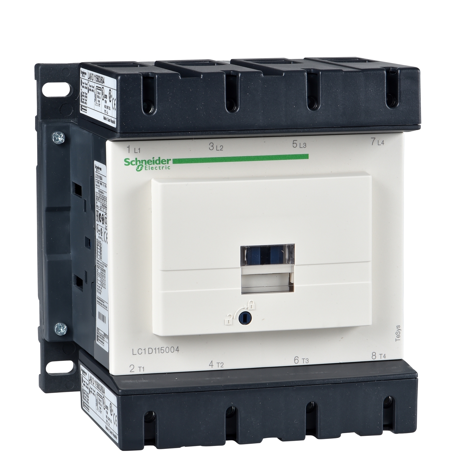 TeSys Deca contactor 4P(4 NO) - AC-1 - = 440 V 200 A bobina 230 V AC 50/60Hz  Schneider LC1D115004P7