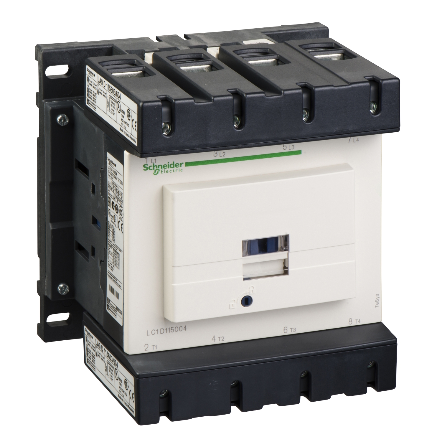 TeSys Deca contactor 4P(4 NO) - AC-1 - = 440 V 200 A bobina 240 V AC 50/60Hz  Schneider LC1D115004U7