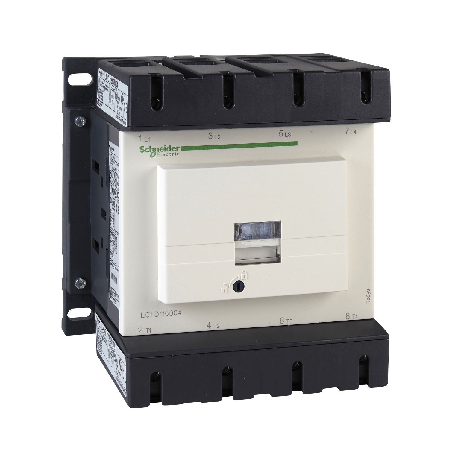 TeSys Deca contactor 4P(4 NO) - AC-1 - = 440 V 200 A bobina 400 V AC 50/60Hz  Schneider LC1D115004V7