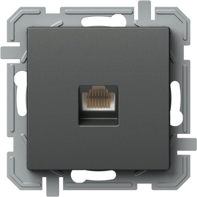Priza, Date, Logiq, 1P, RJ45, CAT6, Antracit, TEM-KQ40ATXO-U