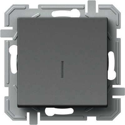 Intrerupator, Simplu, cu, Indicator, Luminos, Logiq, 1P, 10A, 250V, Antracit, TEM-SQ10ATINXO-U