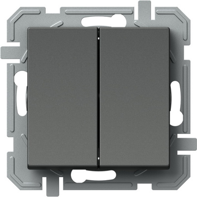 Intrerupator, Cap, Scara, Dublu, Logiq, 1P, 10A, 250V, Antracit, TEM-SQ63ATXO-U