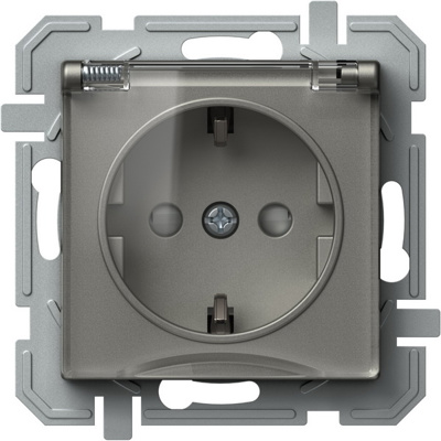 Priza, Schuko, cu, Capac, si, Borne, Automate, Logiq, 1P, 16A, Titan+Transparent, TEM-VQ13TTXO-U
