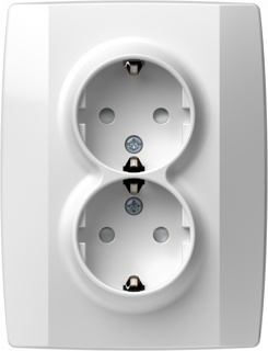 Priza, Dubla, Schuko, Logiq, 16A, Alb, TEM-VQ16PW-U